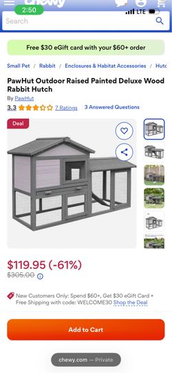 Chewy brand new rabbit hutch