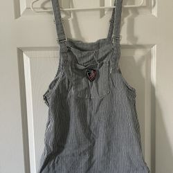Girls Large (12-14) Overall Dress With Pockets 