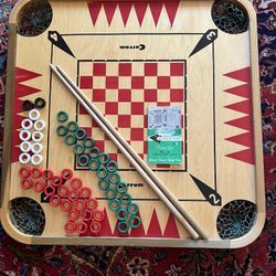 Carrom Game Board W / Game Pieces