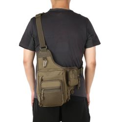Army Tan Multi-Purpose Waterproof Canvas Fishing Reel Lure Tackle Bag