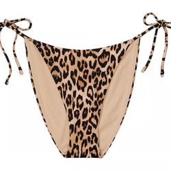 Mix & Match Side-Tie Cheeky Bikini Bottom Leopard VICTORIAS SECRET Size L  Women