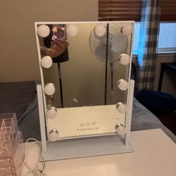 Vanity Mirror, Makeup Holder And Desk