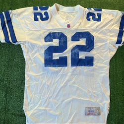 Vintage 90s Starter NFL Jersey #22 Emmitt E Smith Dallas Cowboys White Size 