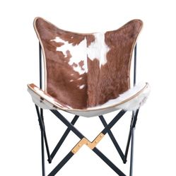 Cow Hide Metal Foldable Chair 