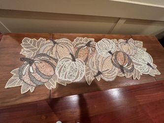 Handmade beaded runner, table decoration, Pumpkin Fall Runner