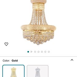 chandiry 10 Lights Gold Finish Empire Crystal Chandelier Light