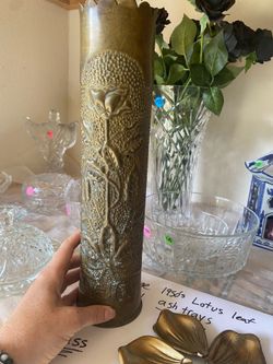 Brass WW1 artillery shell repurposed as a vase