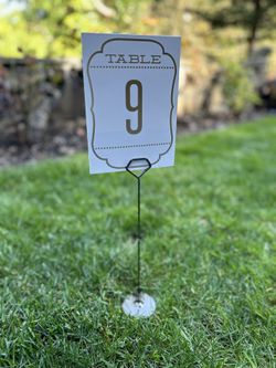 Table Tent Numbers w/ Bronze Metal Holders 