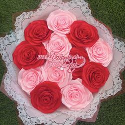 Red and Pink Artificial Rose Bouquet