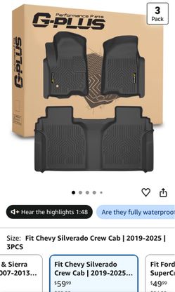 Floor Mats for Chevy Silverado Crew Cab 19-25