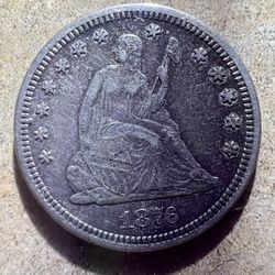 1876 Seated Liberty Quarter 