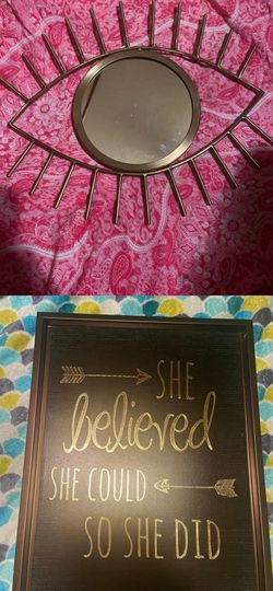 Two Hanging Wall Decor ( Mirror And Photo)