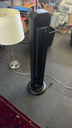 Black Tower Fan with Touch Controls