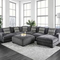 Gray Sofa Sectional w/ Free Ottoman 🔥SALE🔥