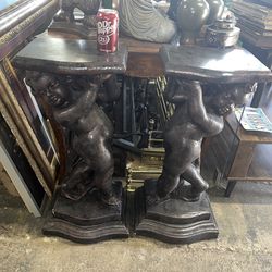 Large Heavy Cherub Pedestal Stands