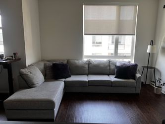 Gray sectional couch (with Chase)