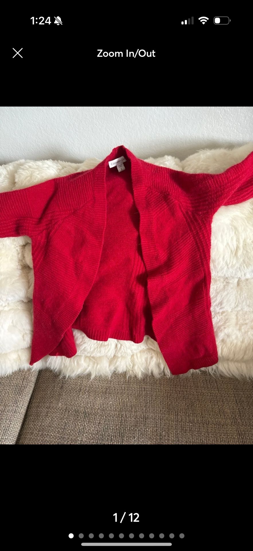 vintage coldwater creek lambswool & angora red cardigan