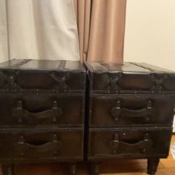 Leather Finish End Tables 