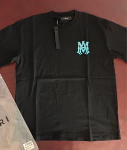 Amiri Arts District Logo T-Shirt Black / Light Blue – Size Large
