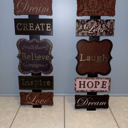Home Wall Decor – Set of 2 Inspirational Signs