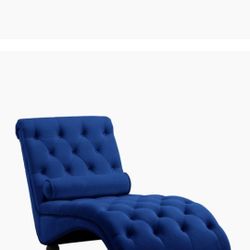 Luxury Blue Velvet Chaise Lounger