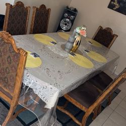 Formal Dining Table & Chairs Very Nice Real Wood 🪵 