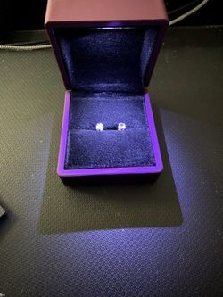 Moissanite Stud Earrings – 925 Sterling Silver –