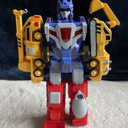  5 in 1 Magnetic Take Apart Construction Vehicles Transforms into Robot