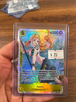 One piece nami card game Tcg trading Bandai anime holo rare