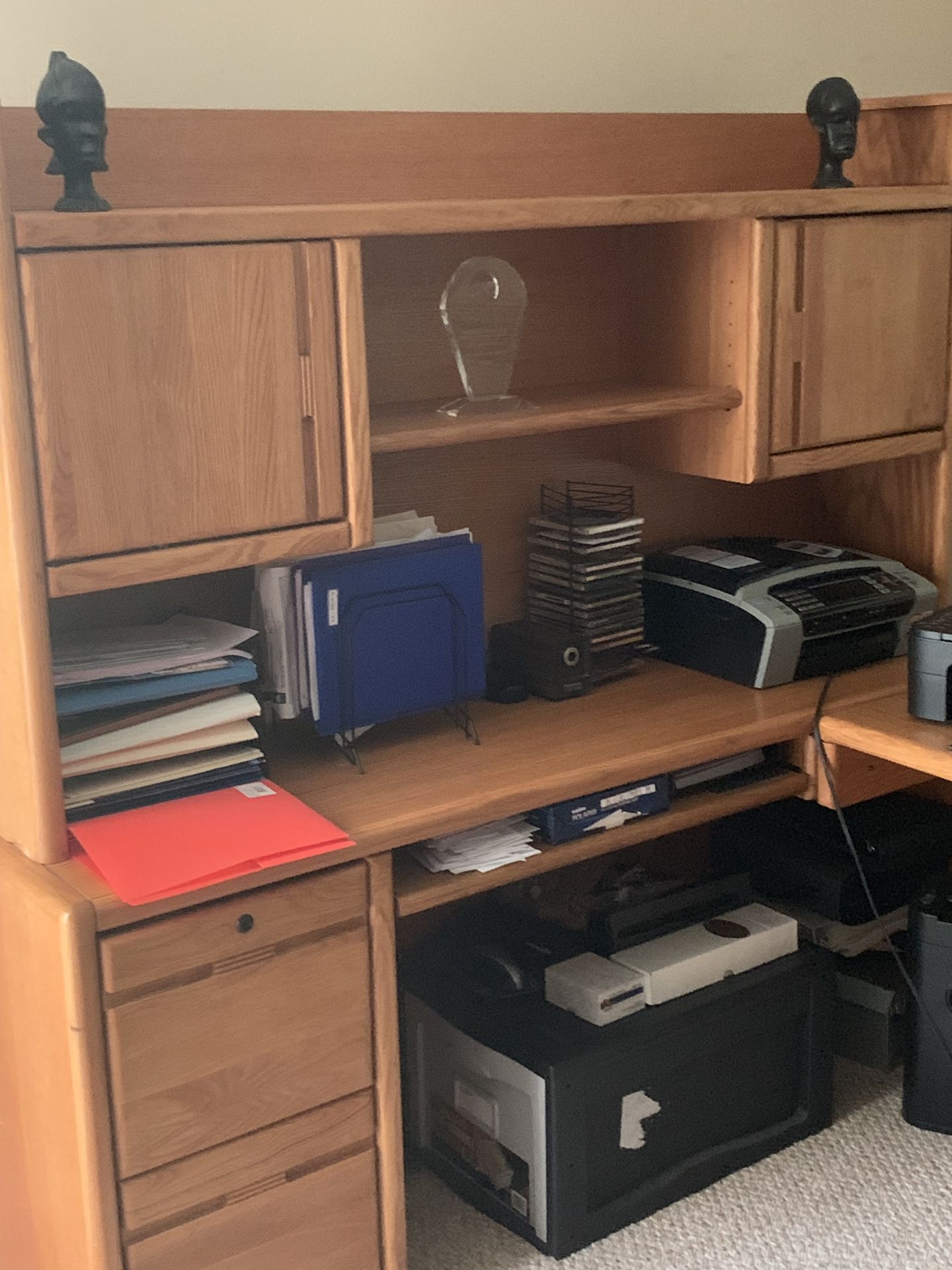 Office Desk w/Credenza and File Cabinet