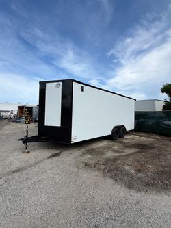 Trailer enclosed 8 1/2 x 20 polycore with a spoiler financing available titanium Cargo