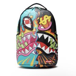Sprayground Dazed & Shark Double Life (With Removable Eyes Patches) Backpack LIMITED EDITION 