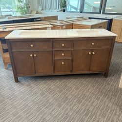 72” Bathroom Vanity In Wood Color 
