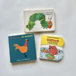 Spanish Kids Board Book Bundle / Eric Carle, Clifford, Animals