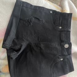 Black Jean Shorts