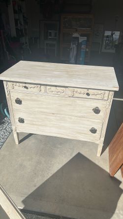 Vintage dresser white heavy wood
