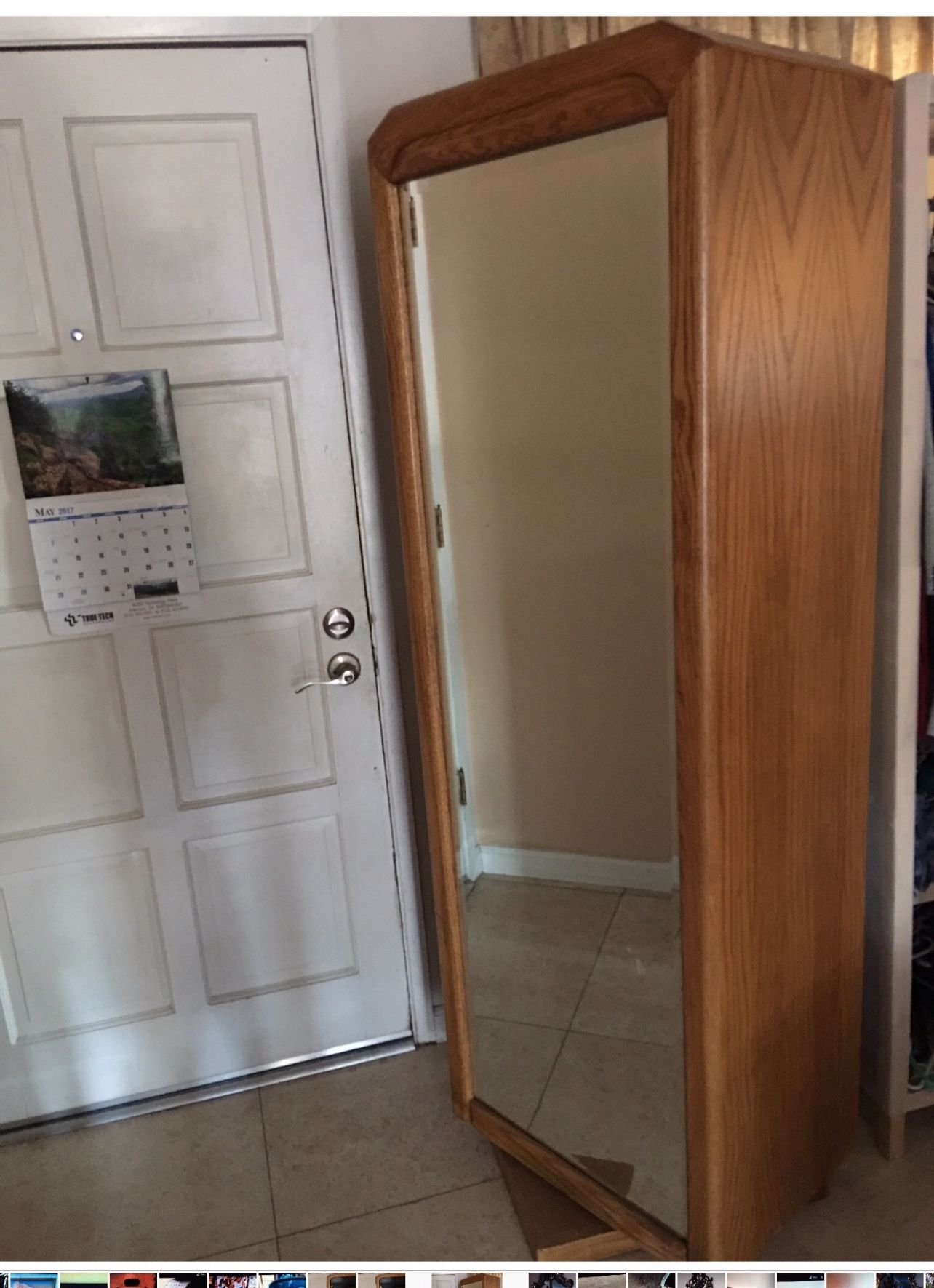 Cabinet Or Bedroom Dresser And Full Body Mirror It Rotates Full Circle
