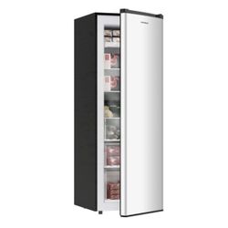 BANGSON Upright Freezer, 7.0 Cu.ft Freestanding Freezer, Convertible Upright Freezer/Refrigerator, Single Door for Kitchen, Office, Apartment, Silver