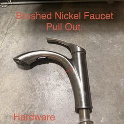 Brushed nickel kitchen faucet  (soap dispenser included)