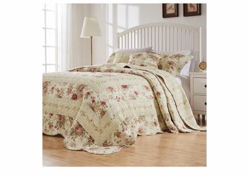 Greenland Home Antique yRose Jumbo Oversized 100% Cotton Bedding Set, Bedspread 120 W x 118 L with 2 Shams 20 W x 26 L Each, King (3 Piece),