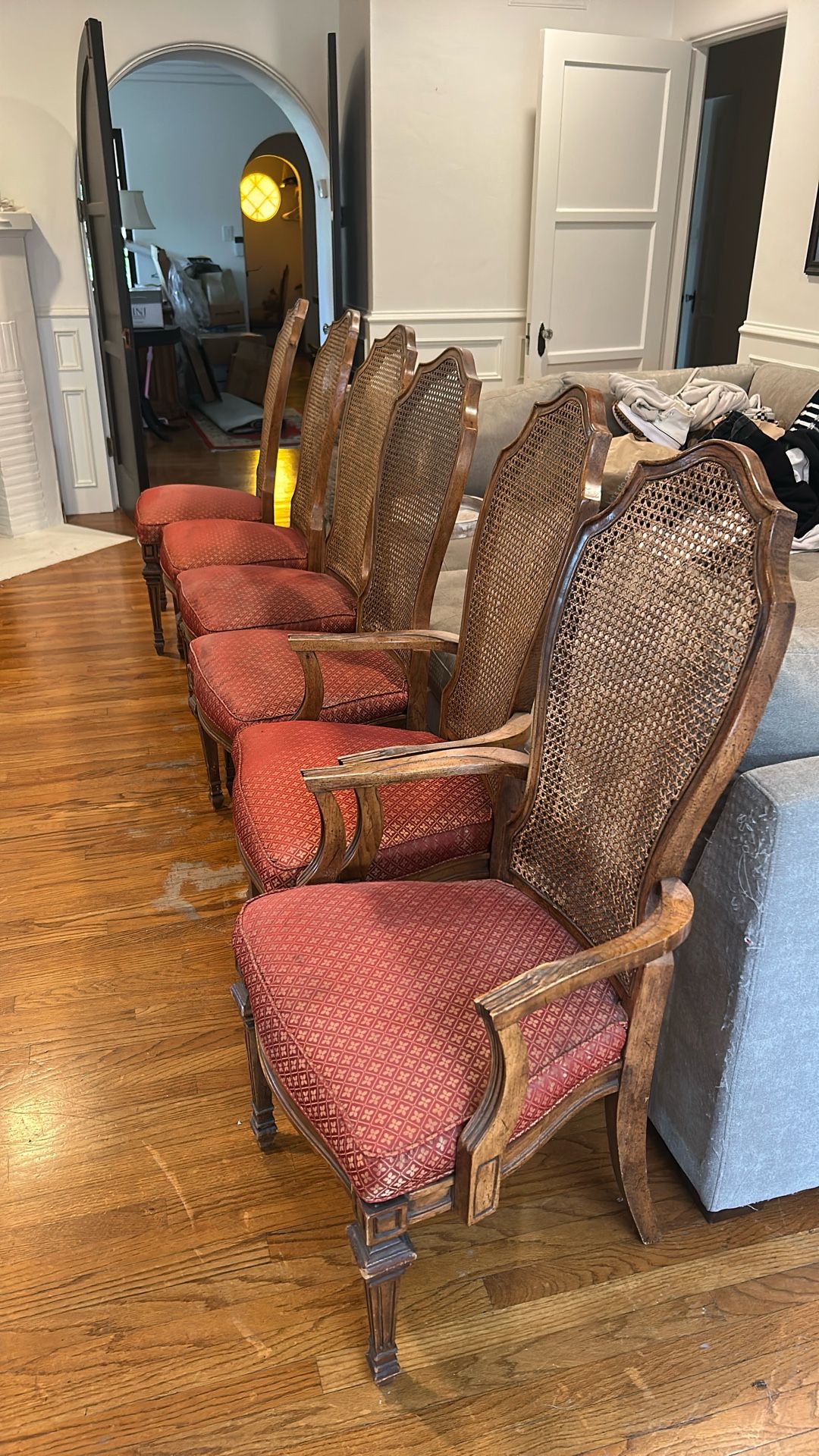 Vintage Cane Back Dining Chairs 6