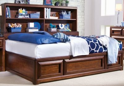 Pottery Barn Style Desk And Storage Bed. Contemporary high end furniture for kids and teens.