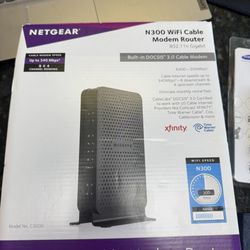 NETGEAR N300 WiFi Cable Modem Router (C3000) - New/Open Box