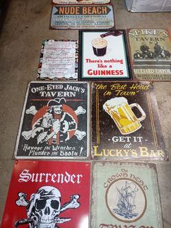 Man Cave Bar Tin Signs