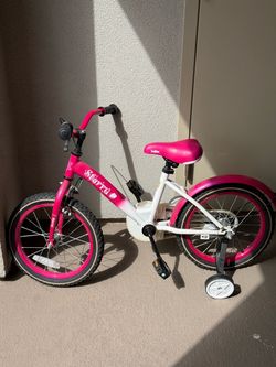 Girls Pink Bike with Training Wheels