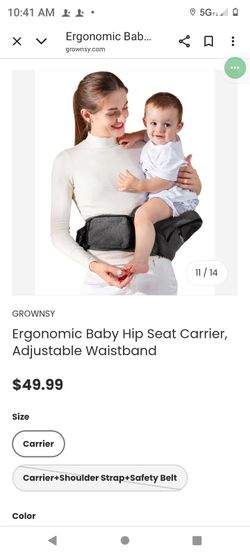 Hip Seat And Fanny Pack Waste Carrier Grey 