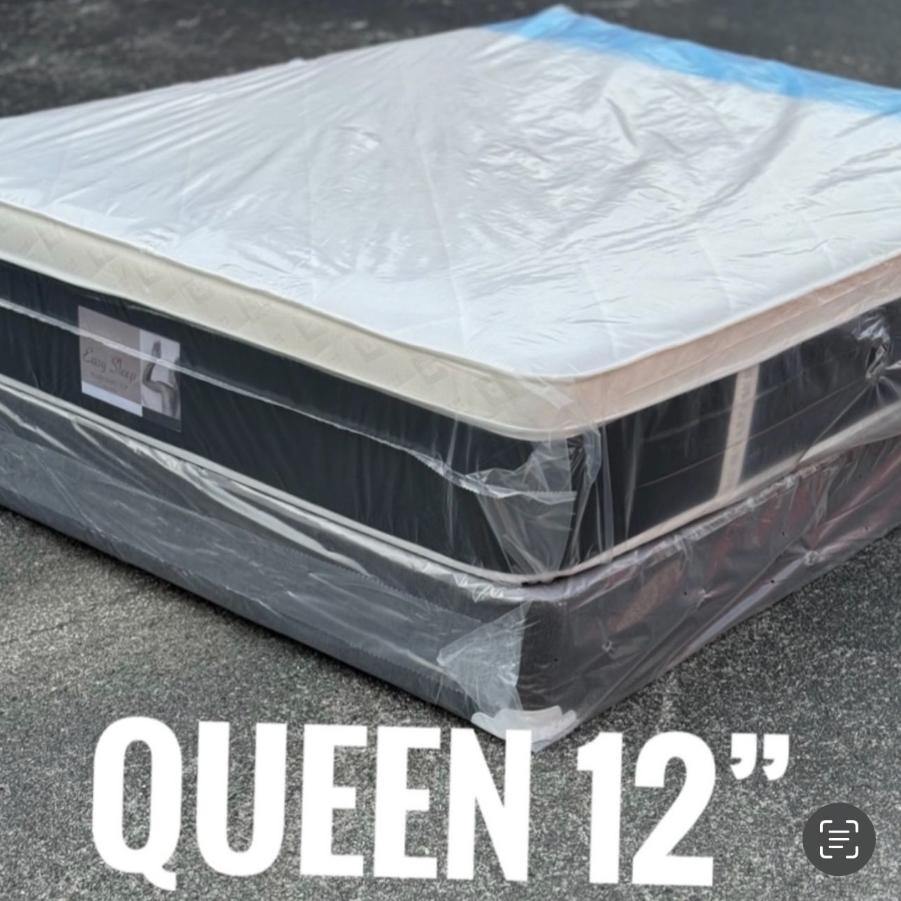 NEW Mattress Queen Size Plush Pillowtop With Box Spring // Offer  🚚