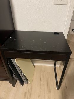 Paint on it MICKE Desk, black-brown, 28 3/4x19 5/8 "