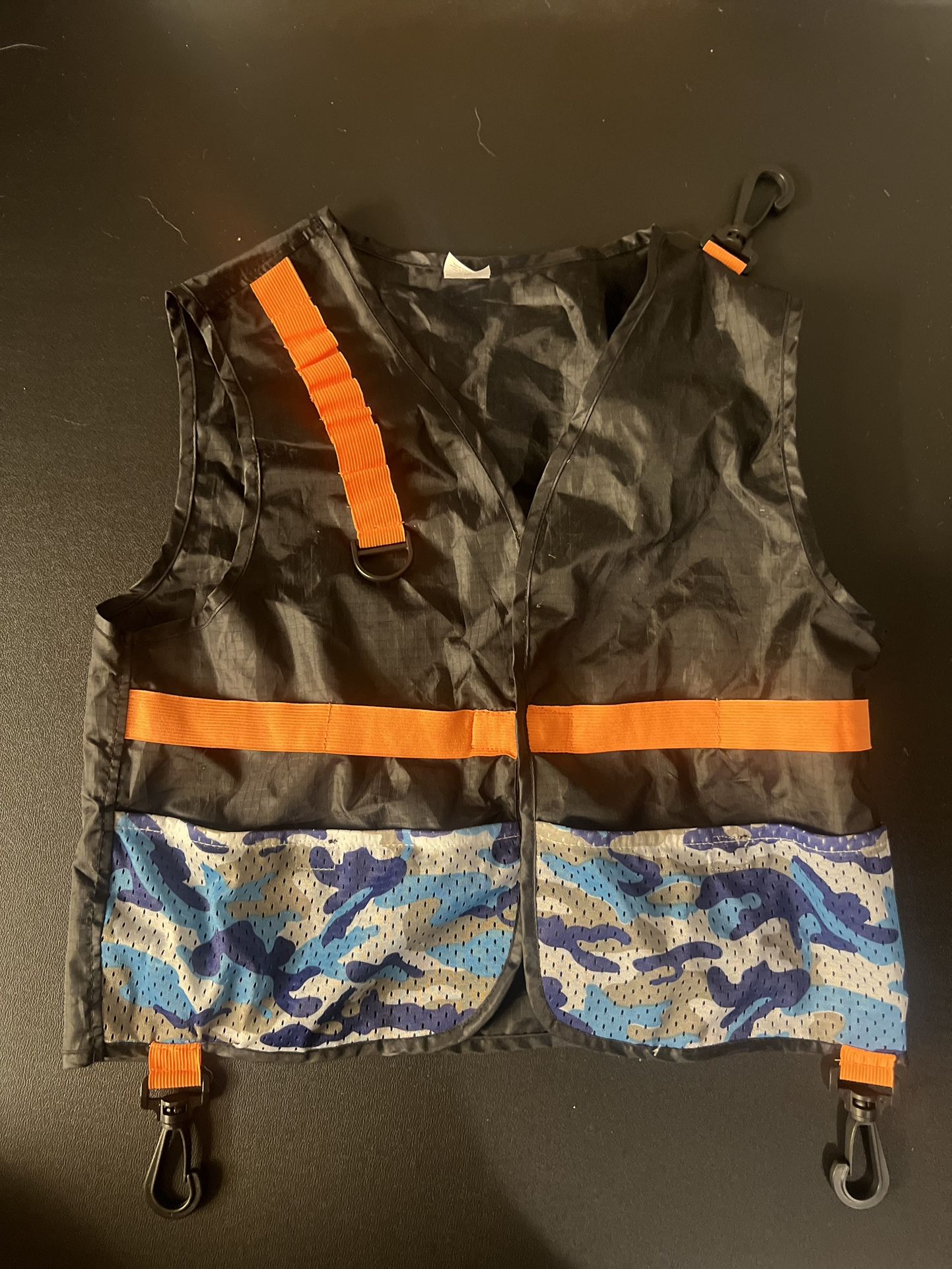 NERF N-Strike Elite Tactical Vest Kids One Size Fits Most Black Nylon and Mesh