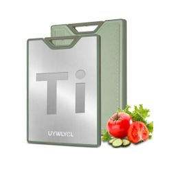 Double-Sided Titanium Wheat Straw Cutting Board 16"x11" with Knife Sharpener